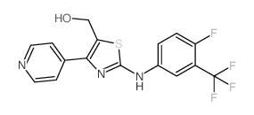 (2-((4-氟-3-(三氟甲基)苯基)氨基)-4-(吡啶-4-基)噻唑-5-基)甲醇结构式