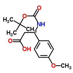 3-((叔丁氧羰基)氨基)-3-(4-甲氧基苯基)丙酸结构式