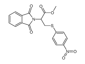 DL-α-<4-Nitro-phenylmercaptomethyl>-1,3-dioxo-isoindolin-essigsaeure-(2)-methylester结构式
