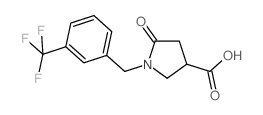 5-Oxo-1-[3-(trifluoromethyl)benzyl]-pyrrolidine-3-carboxylic acid结构式