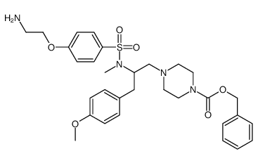 benzyl 4-[2-[[4-(2-aminoethoxy)phenyl]sulfonyl-methylamino]-3-(4-methoxyphenyl)propyl]piperazine-1-carboxylate结构式