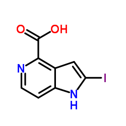 2-Iodo-1H-pyrrolo[3,2-c]pyridine-4-carboxylic acid结构式