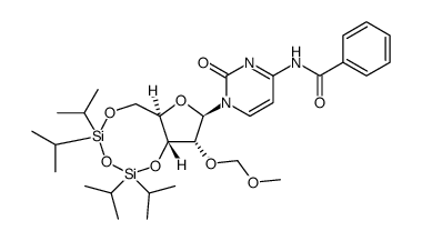 N4-benzoyl-3',5'-O-(1,1,3,3-tetraisopropyldisiloxane-1,3-diyl)-2'-O-(methoxymethyl)cytidine Structure