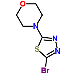 4-(5-溴[1,3,4]噻二唑-2-基)吗啉结构式