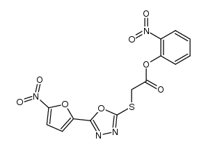 o-nitrophenyl-α-[5-(5-nitro-2-furyl)-1,3,4-oxadiazol-2-ylthio]acetate Structure