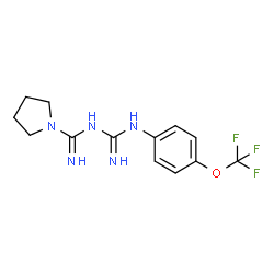 N-(N-(4-(三氟甲氧基)苯基)甲脒基)吡咯烷-1-甲脒结构式