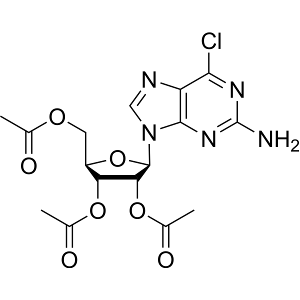 2',3',5'-三-O-乙酰-2-氨基-6-氯嘌呤核苷结构式