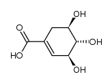 3(S),4(S),5(R)-trihydroxy-1-cyclohexene-1-carboxylic acid Structure