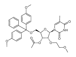 3'-O- acetyl-2'-O-methoxyethyl-5'-O-dimethoxytrityl-5-methyluridine Structure