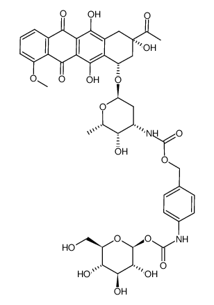 N-[4-(daunorubicin-N-carbonyloxymethyl)phenyl] O-β-D-glucopyranosyl carbamate结构式