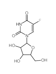 1-[3,4-dihydroxy-5-(hydroxymethyl)oxolan-2-yl]-5-fluoro-pyrimidine-2,4-dione structure