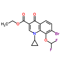 7-溴-1-环丙基-8-二氟甲氧基-1,4-二氢-4-氧代喹啉-3-羧酸乙酯结构式