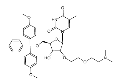 5'-O-dimethoxytrityl-2'-O-[2(2-N,N-dimethylaminoethoxy)ethyl]-5-methyluridine Structure