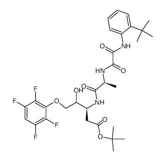 (3S)-3-[N-(N′-(2-tert-butylphenyl)oxamyl)alaninyl]amino-5-(2′,3′,5′,6′-tetrafluorophenoxy)-4-hydroxypentanoic acid tert-butyl ester结构式