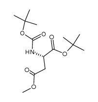 1-tert-butyl 4-methyl N-(tert-butyloxycarbonyl)-L-aspartate结构式