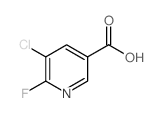 5-氯-6-氟吡啶-3-羧酸结构式