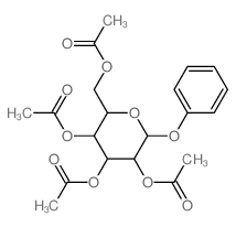 苯基 2,3,4,6-四-O-乙酰基-β-D-吡喃葡萄糖苷结构式