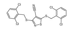 3,5-bis[(2,6-dichlorophenyl)methylsulfanyl]-1,2-thiazole-4-carbonitrile Structure