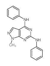 9-methyl-N,N-diphenyl-2,4,8,9-tetrazabicyclo[4.3.0]nona-1,3,5,7-tetraene-3,5-diamine Structure