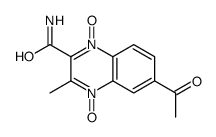 6-acetyl-3-methyl-4-oxido-1-oxoquinoxalin-1-ium-2-carboxamide Structure