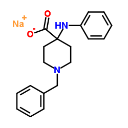 Sodium 4-anilino-1-benzyl-4-piperidinecarboxylate结构式