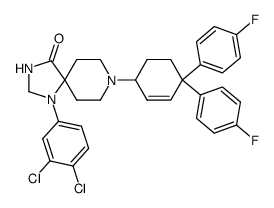 8-[4,4-bis-(4-fluoro-phenyl)-cyclohex-2-enyl]-1-(3,4-dichloro-phenyl)-1,3,8-triaza-spiro[4.5]decan-4-one结构式