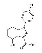 1-(4-chloro-phenyl)-4-hydroxy-3a,4,5,6,7,7a-hexahydro-1H-indazole-3-carboxylic acid Structure