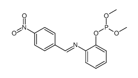 Phosphorous acid dimethyl ester 2-{[1-(4-nitro-phenyl)-meth-(E)-ylidene]-amino}-phenyl ester Structure
