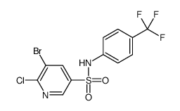 5-bromo-6-chloro-N-[4-(trifluoromethyl)phenyl]pyridine-3-sulfonamide结构式