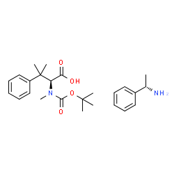 (S)-1-苯基乙胺(S)-2-((叔丁氧羰基)(甲基)氨基)-3-甲基-3-苯基丁酸结构式