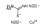 (thioureato-S)copper(1+) di(cyano-C)aurate(1-) Structure