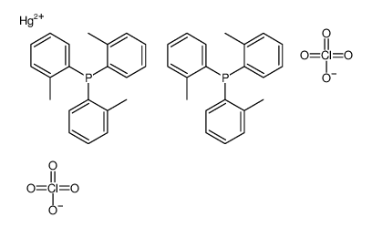 mercury(2+),tris(2-methylphenyl)phosphane,diperchlorate Structure