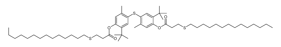 硫代双[2-(1,1-二甲基乙基)-5-甲基-4,1-亚苯基]双[3-(十四烷硫基)丙酸酯]结构式