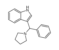 3-(phenyl(pyrrolidin-1-yl)methyl)-1H-indole结构式