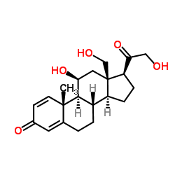 1,4-孕甾二烯-11-beta,18,21-二醇-3,20-二酮结构式