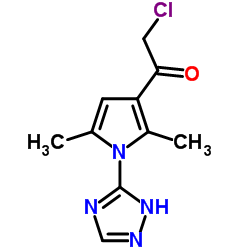 2-Chloro-1-[2,5-dimethyl-1-(1H-1,2,4-triazol-5-yl)-1H-pyrrol-3-yl]ethanone Structure