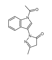 N-acetyl-3-(3'-methylpyrazol-5'-on-1'-yl)indole结构式