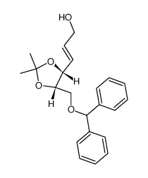 (E)-3-((4R,5S)-5-((benzhydryloxy)methyl)-2,2-dimethyl-1,3-dioxolan-4-yl)prop-2-en-1-ol结构式