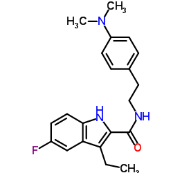 N-[2-[4-(二甲基氨基)苯基]乙基]-3-乙基-5-氟-1H-吲哚-2-甲酰胺结构式