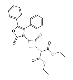 2-[(S)-2-Oxo-3-(2-oxo-4,5-diphenyl-oxazol-3-yl)-azetidin-1-yl]-malonic acid diethyl ester结构式