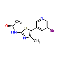 N-[5-(5-Bromo-3-pyridinyl)-4-methyl-1,3-thiazol-2-yl]acetamide Structure
