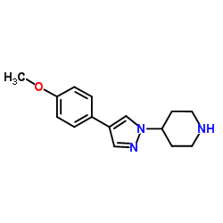 4-[4-(4-Methoxyphenyl)-1H-pyrazol-1-yl]piperidine Structure