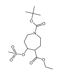 1-tert-butyl 4-ethyl 5-[(methylsulfonyl)oxy]azepane-1,4-dicarboxylate结构式