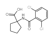 1-(2,6-二氯苯甲酰基氨基)-环戊烷羧酸结构式