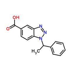 1-(1-Phenylethyl)-1H-benzotriazole-5-carboxylic acid结构式