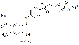 4-(乙酰氨基)-2-氨基-5-[[4-[[2-(磺酰氧基)乙基]磺酰基]苯基]偶氮]-苯磺酸钠盐结构式