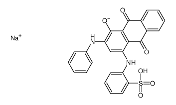 [[9,10-二氢-4-羟基-9,10-二氧-3-(苯基氨基)-1-蒽基]氨基]苯磺酸钠结构式