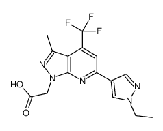 [6-(1-Ethyl-1H-pyrazol-4-yl)-3-methyl-4-(trifluoromethyl)-1H-pyrazolo[3,4-b]pyridin-1-yl]acetic acid Structure