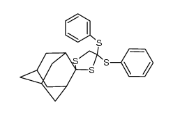 4',4'-bis(phenylthio)spiro[adamantane-2,2'-(1,3)-dithiolane]结构式