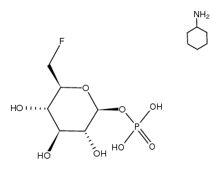 6-deoxy-6-fluoro-α-D-glucopyranosyl [bis(cyclohexylammonium) phosphate]结构式